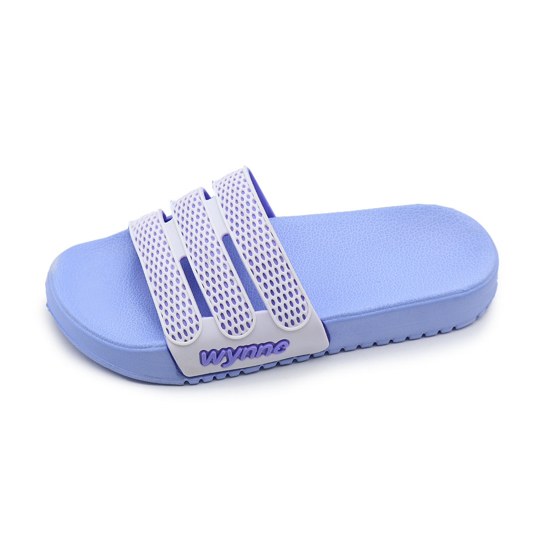 Striped and polka dot slip-on flip-flops