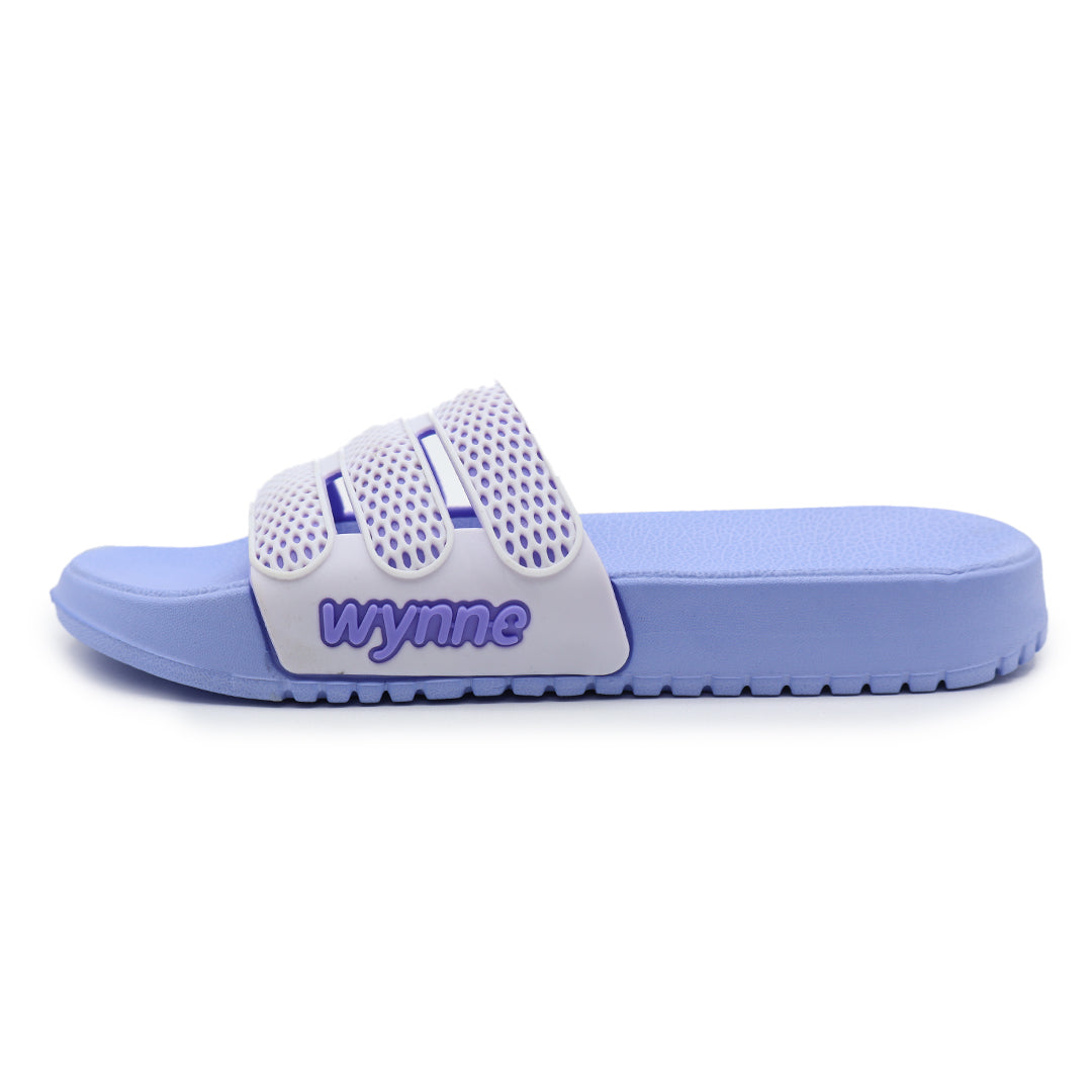 Striped and polka dot slip-on flip-flops