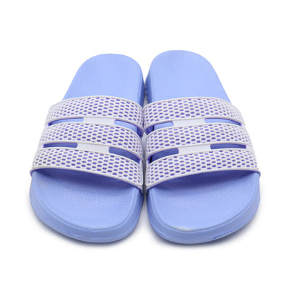 Striped and polka dot slip-on flip-flops