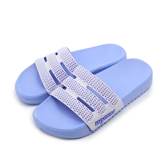 Striped and polka dot slip-on flip-flops